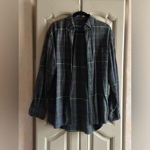 Vintage Lands' End Dark Plaid Men's Shirt